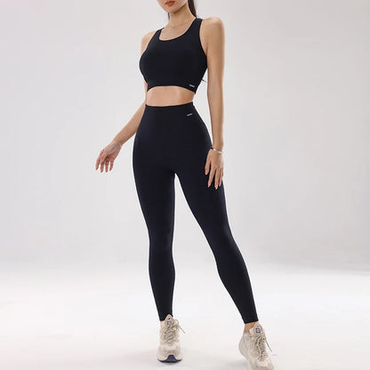 Ensemble de yoga Peach Lift – Soutien-gorge de sport à séchage rapide et leggings amincissants pour le fitness