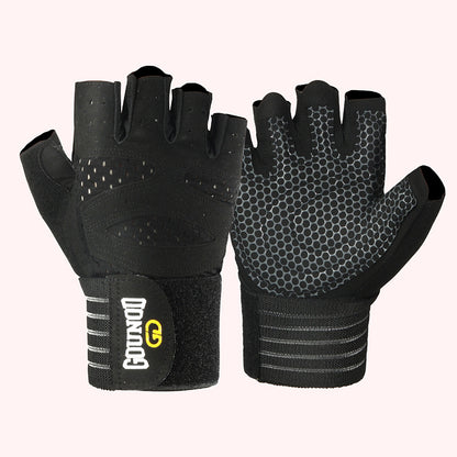 Gants de fitness respirants et extensibles – Gants d'exercice demi-doigts résistants à l'usure pour la salle de sport, l'haltérophilie et les entraînements