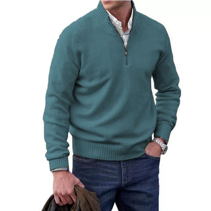 Pull thermique zippé pour homme – Pull en laine à col montant