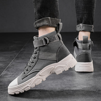Bottes Martin montantes pour adolescents, chaussures de planche décontractées à la mode et tendance. 