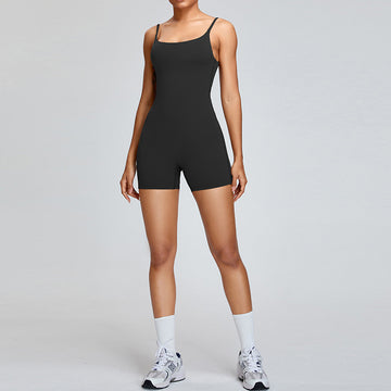 Combinaison de yoga nue printemps/été européenne et américaine pour femmes, combinaison de fitness de danse haute intensité