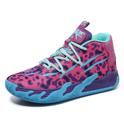 Chaussures de basket-ball antidérapantes et absorbantes de chocs pour hommes et femmes, pour l'intérieur et l'extérieur, violettes MB.03