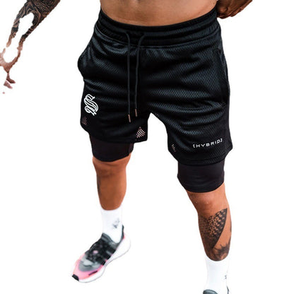 Short d'entraînement 2 en 1 pour homme – Capris de basket-ball, de course à pied et de fitness