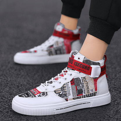Men's trendy shoes, new high top shoes for teenagers