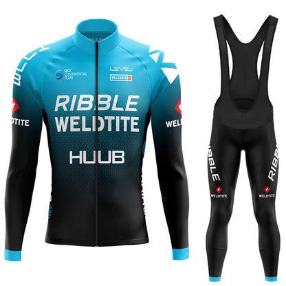 Combinaison de cyclisme à manches longues, nouvelle version printemps-automne de l'équipe HUUB, séchage rapide, bretelles respirantes, vêtements de vélo