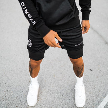 Short d'entraînement 2 en 1 pour homme – Capris de basket-ball, de course à pied et de fitness