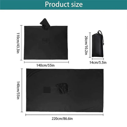 Poncho de pluie imperméable 3 en 1 avec capuche et manches pour l'extérieur
