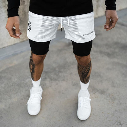 Short d'entraînement 2 en 1 pour homme – Capris de basket-ball, de course à pied et de fitness