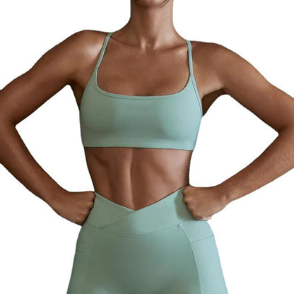 Soutien-gorge de yoga Lulu Nude pour femme – Haut de fitness résistant aux chocs et offrant un bon maintien