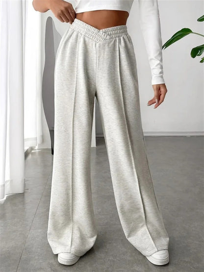 Pantalon ample décontracté à jambes larges pour femme