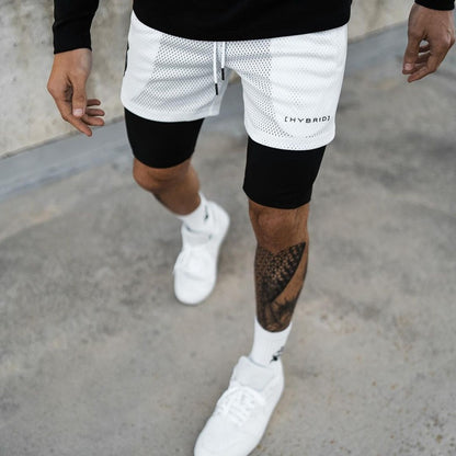 Short d'entraînement 2 en 1 pour homme – Capris de basket-ball, de course à pied et de fitness