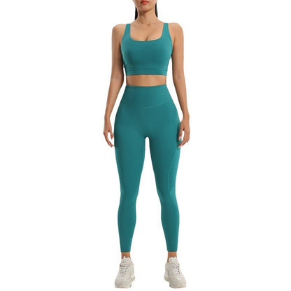 Ensemble de sport et de fitness pour femmes, ensemble de yoga et de course à pied, soutien-gorge, sous-vêtements, pantalon de base à séchage rapide