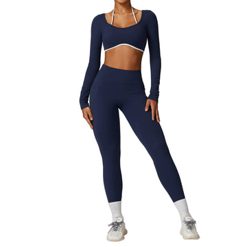 Ensemble de yoga à dos coloré, combinaison de sport et de fitness moulante pour femmes