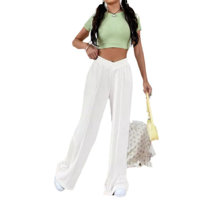 Pantalon ample décontracté à jambes larges pour femme