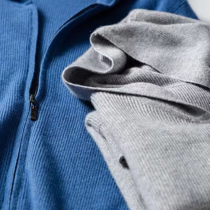 Cardigan à capuche en cachemire pour homme, pull en laine en tricot ample avec bonnet