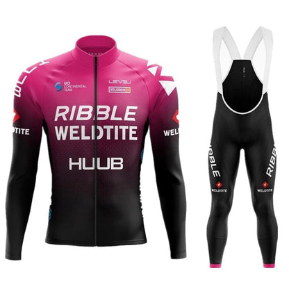 Combinaison de cyclisme à manches longues, nouvelle version printemps-automne de l'équipe HUUB, séchage rapide, bretelles respirantes, vêtements de vélo