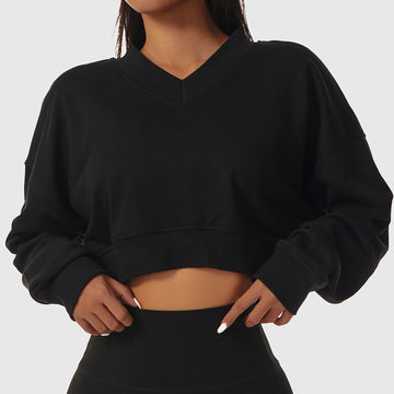 Pull de sport ample à manches longues pour femme 