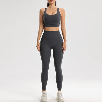 Ensemble de sport et de fitness pour femmes, ensemble de yoga et de course à pied, soutien-gorge, sous-vêtements, pantalon de base à séchage rapide