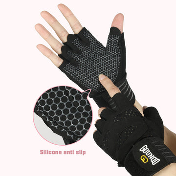 Gants de fitness respirants et extensibles – Gants d'exercice demi-doigts résistants à l'usure pour la salle de sport, l'haltérophilie et les entraînements