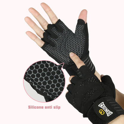 Gants de fitness respirants et extensibles – Gants d'exercice demi-doigts résistants à l'usure pour la salle de sport, l'haltérophilie et les entraînements