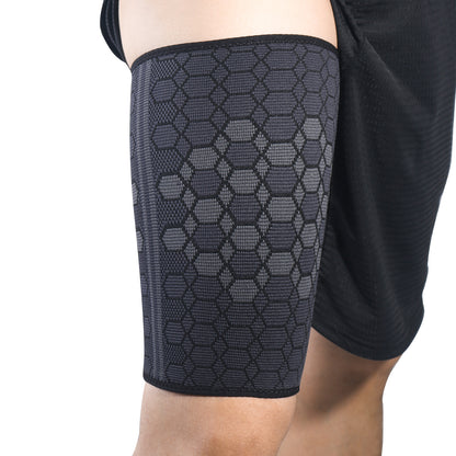 Protection de cuisse de sport en nylon tricoté à haute élasticité pour le cyclisme et la prévention des tensions musculaires de la cuisse