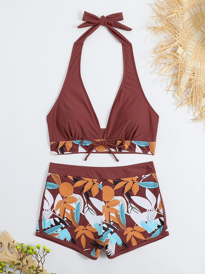 Maillot de bain de sport taille haute pour femme
