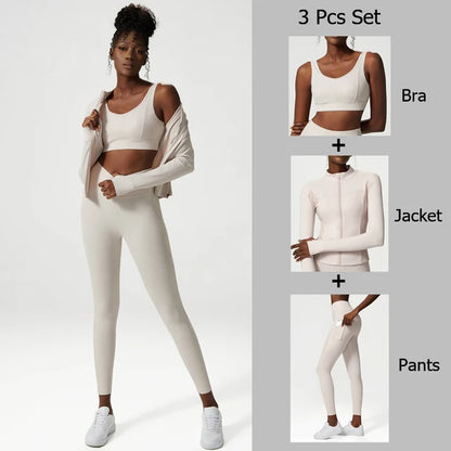Ensemble de yoga trois pièces pour femmes, ensemble de sport et de fitness surdimensionné
