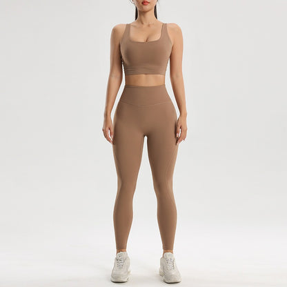 Ensemble de sport et de fitness pour femmes, ensemble de yoga et de course à pied, soutien-gorge, sous-vêtements, pantalon de base à séchage rapide