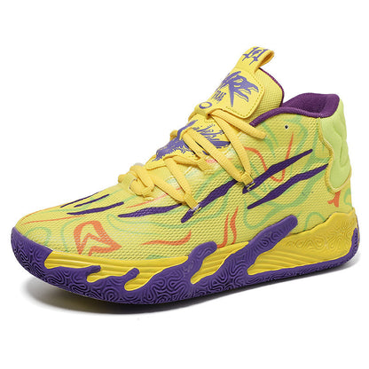 Chaussures de basket-ball antidérapantes et absorbantes de chocs pour hommes et femmes, pour l'intérieur et l'extérieur, violettes MB.03
