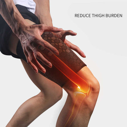 Protection de cuisse de sport en nylon tricoté à haute élasticité pour le cyclisme et la prévention des tensions musculaires de la cuisse