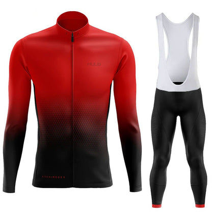 Combinaison de cyclisme à manches longues, nouvelle version printemps-automne de l'équipe HUUB, séchage rapide, bretelles respirantes, vêtements de vélo