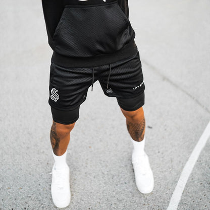 Short d'entraînement 2 en 1 pour homme – Capris de basket-ball, de course à pied et de fitness