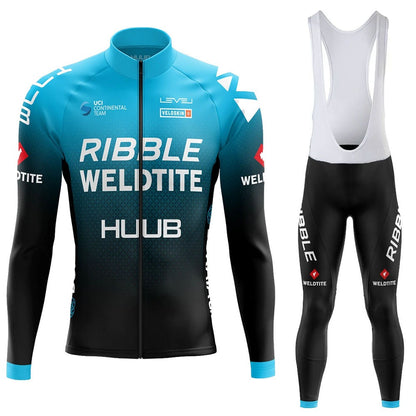 Combinaison de cyclisme à manches longues, nouvelle version printemps-automne de l'équipe HUUB, séchage rapide, bretelles respirantes, vêtements de vélo
