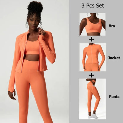 Ensemble de yoga trois pièces pour femmes, ensemble de sport et de fitness surdimensionné