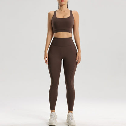 Ensemble de sport et de fitness pour femmes, ensemble de yoga et de course à pied, soutien-gorge, sous-vêtements, pantalon de base à séchage rapide
