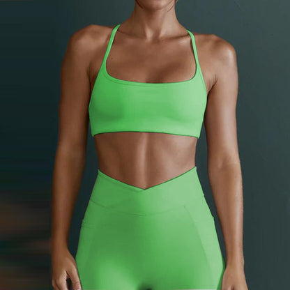 Soutien-gorge de yoga Lulu Nude pour femme – Haut de fitness résistant aux chocs et offrant un bon maintien