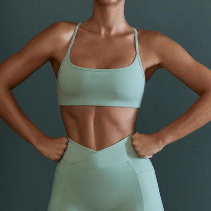 Soutien-gorge de yoga Lulu Nude pour femme – Haut de fitness résistant aux chocs et offrant un bon maintien