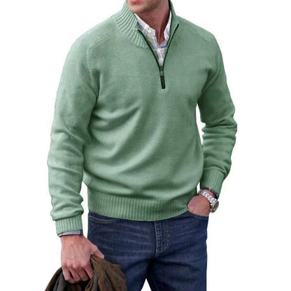 Pull thermique zippé pour homme – Pull en laine à col montant
