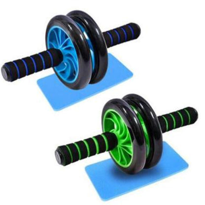 Rouleau d'exercice abdominal – Roue double avec poignées en mousse et genouillère