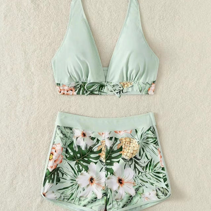 Maillot de bain de sport taille haute pour femme