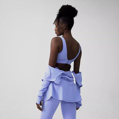 Ensemble de yoga trois pièces pour femme, couleur chair, grande taille, pour le sport et le fitness