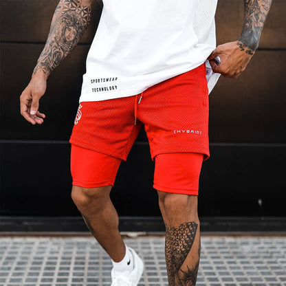 Short d'entraînement 2 en 1 pour homme – Capris de basket-ball, de course à pied et de fitness