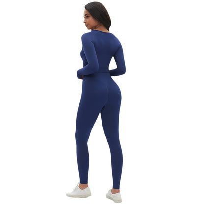 Ensemble de yoga moulant en tricot sans coutures, couleur unie, haute élasticité