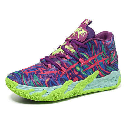 Chaussures de basket-ball antidérapantes et absorbantes de chocs pour hommes et femmes, pour l'intérieur et l'extérieur, violettes MB.03