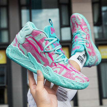 Chaussures de basket-ball antidérapantes et absorbantes de chocs pour hommes et femmes, pour l'intérieur et l'extérieur, violettes MB.03