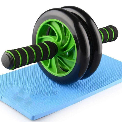 Rouleau d'exercice abdominal – Roue double avec poignées en mousse et genouillère