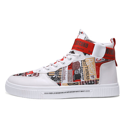 Men's trendy shoes, new high top shoes for teenagers