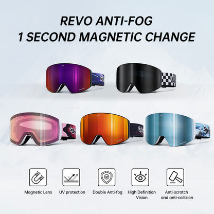 Lunettes de ski magnétiques pour hommes et femmes