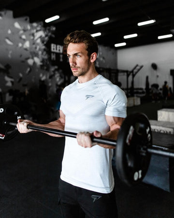 T-shirt de sport à manches courtes et coupe ajustée pour homme, séchage rapide, en soie de lait