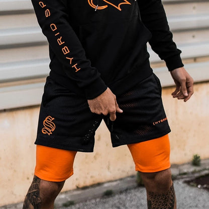 Short d'entraînement 2 en 1 pour homme – Capris de basket-ball, de course à pied et de fitness